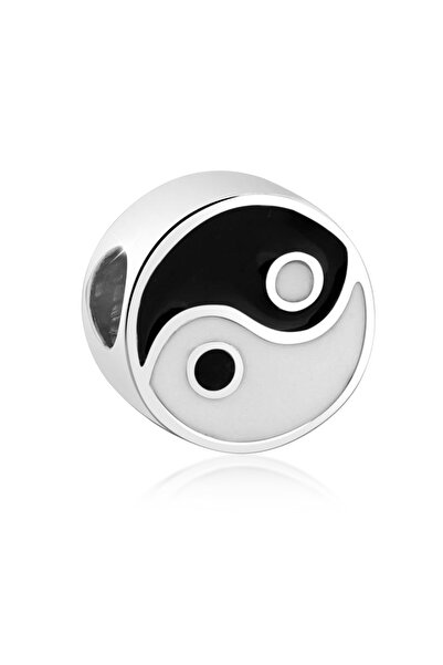 Nenalina Charms Bead Anhänger Yin Yang Symbol Emaille 925 Silber