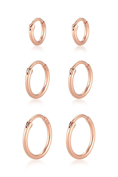 ELLI Ohrringe Damen Creolen Set Trio Basic Must-Have Trend aus 925er Sterling...