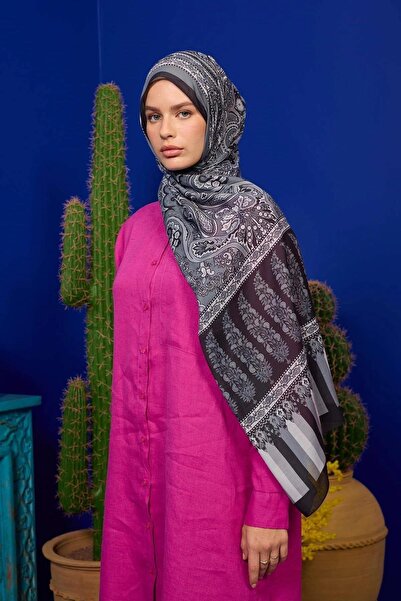 İpekhan Marrakech Koleksiyon Soft Şal Koyu Gri Siyah 3049-02
