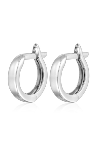 ELLI Ohrringe Damen Creolen Mini Basic Chunky in 375 Weißgold