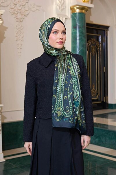 İpekhan Şal indian verde smarald - 5009-08