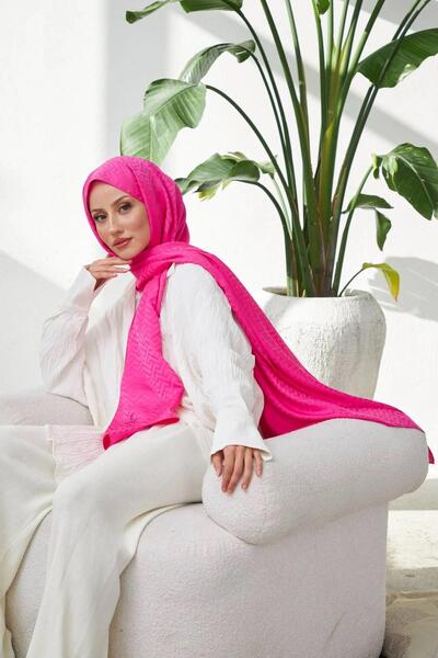 İpekhan Lego Desen İpeksi Jakar Şal Fuşya 9004-20