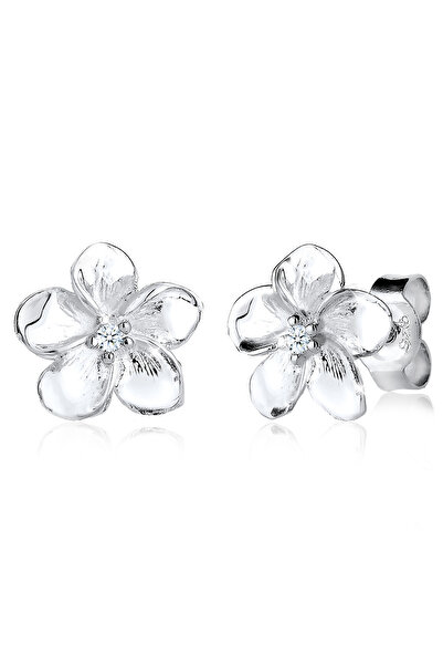 ELLI Earrings Frangipani Blüte Diamant Blume 925 Silber