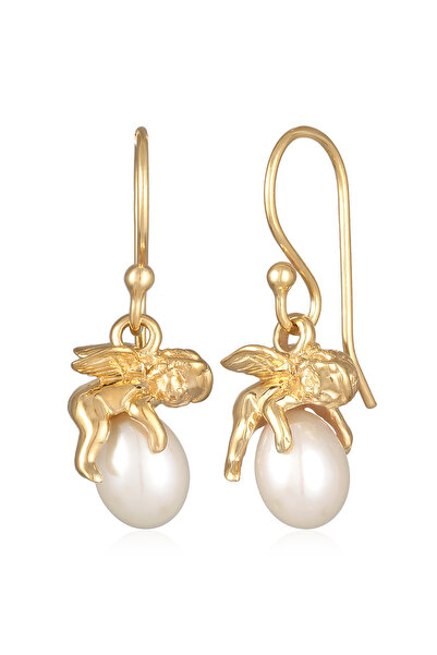 ELLI Ohrringe Damen Ohrhänger Schutzengel Anhänger Elegant mit Süßwasser-Zuch...