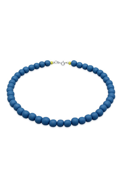 ELLI Halskette Damen Trend Basic mit Kunstharzperlen blau in 925er Sterlingsilber