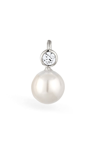 Nenalina Anhänger Damenanhänger rund funkelnd mit Zirkonia und Muschelkernperle aus 925er Sterlingsilber