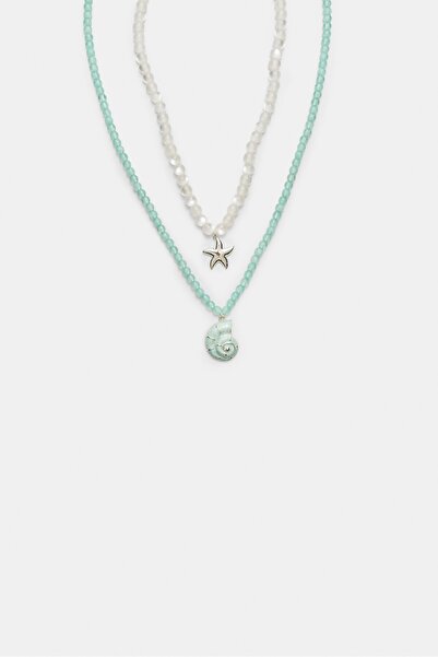 Stradivarius Yıldız ve Deniz Kabuğu Tasarımlı 2'li Kolye Seti