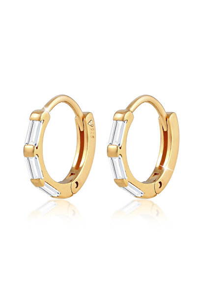 ELLI Ohrringe Damen Creolen Topas Edelsteine in 925er Sterlingsilber vergoldet