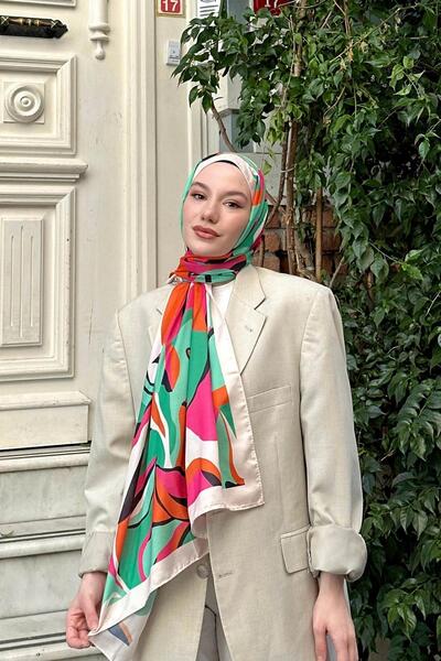 İpekhan Мек шал Nature Lilyum, зелено-сив, 3036-06