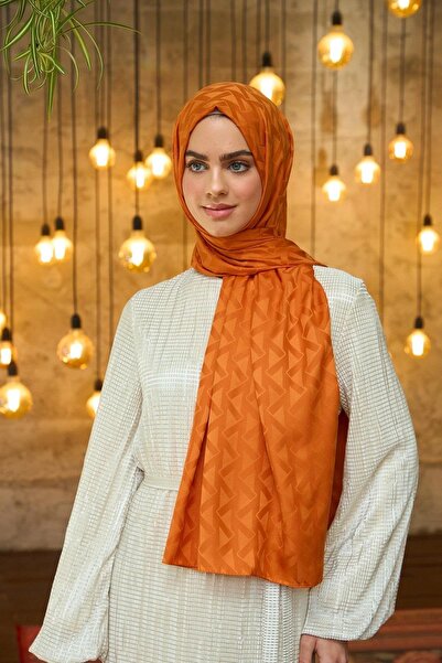 İpekhan شال جاكار حريري برتقالي - مجموعة Summer Sparkle 9014-18