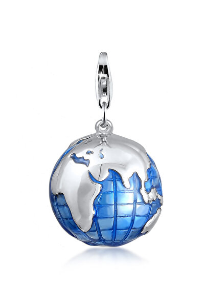 Nenalina Charms Anhänger Globus Weltkugel Emaille 925 Silber