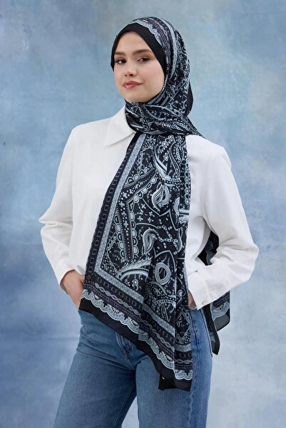 İpekhan Siyah Hint Vual Şal - 5005-09