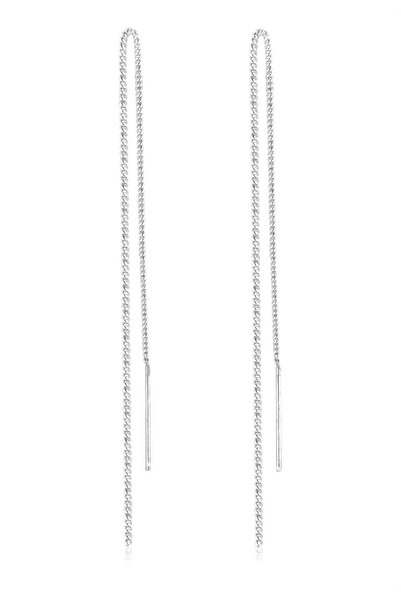 ELLI Earrings Ladies Curb Chain Hanger Filigree in 925 Sterling Silver