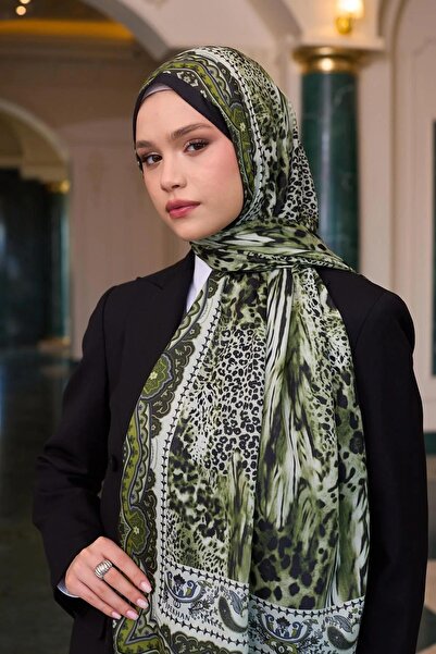 İpekhan Şal Voile - Mătase verde măsline Model Nr: 9802-12