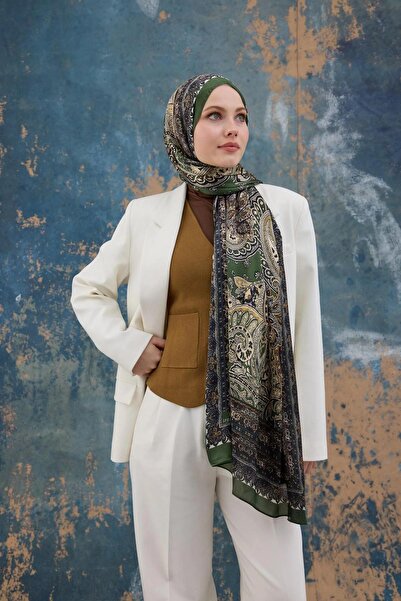 İpekhan Πράσινο ινδικό σάλι Voile - 5007-06