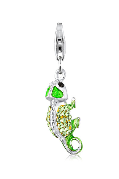 Nenalina Charms Damen Chamäleon-Anhänger mit Kristallen aus 925er Sterlingsilber