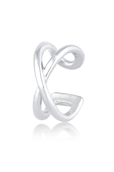 ELLI Ohrringe Damen Einzel-Ohrklemme Ohrklemme Kreuz Trend Blogger aus 925er Sterlingsilber