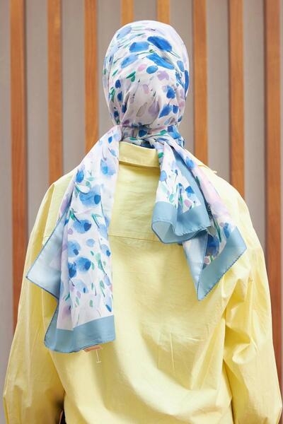 İpekhan Botanical Series Indigo Cotton Viscose Shawl 3023-02