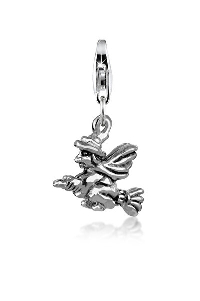 Nenalina Charms Hexen-Anhänger Halloween Witch Besen 925 Silber