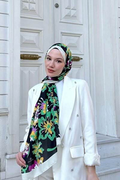 İpekhan Nature Frezya Soft Шаль - Чорно-зелений 3038-12