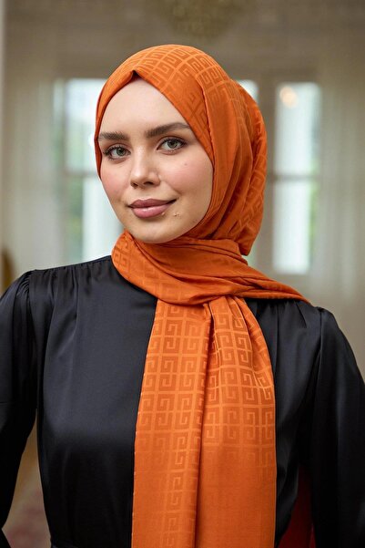 İpekhan شال جاكار حريري برتقالي - مجموعة Summer Sparkle 9016-09