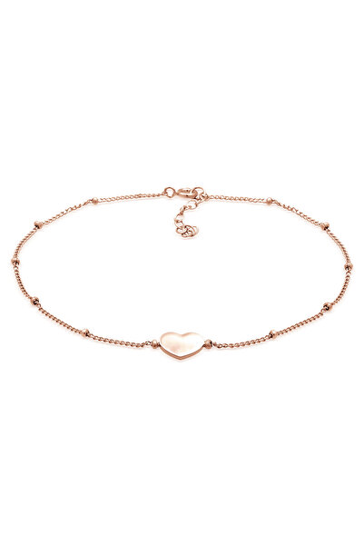 ELLI Fußkette Herz Symbol Liebe Basic Minimal verstellbar aus 925er Sterlings...