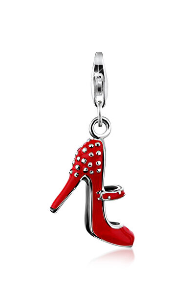Nenalina Charms High Heel Anhänger Pendant Emaille Rot 925 Silber