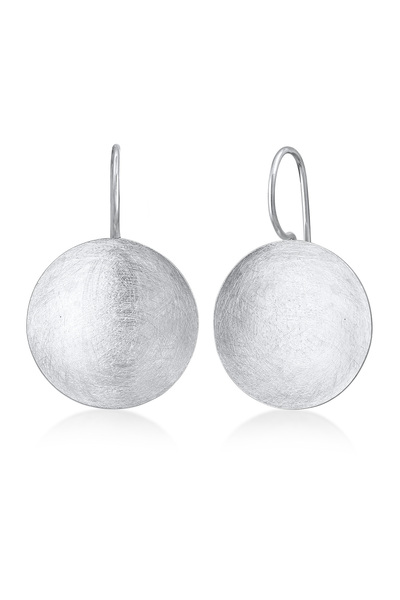 Nenalina Earrings Ladies Ear Hanger Round Geo Matt in 925 sterling silver