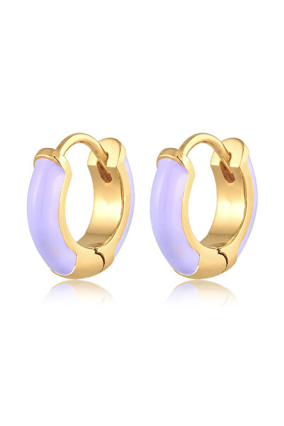 ELLI Ohrringe Damen Creolen Schwarz Basic Minimal mit Emaille in 925er Sterli...