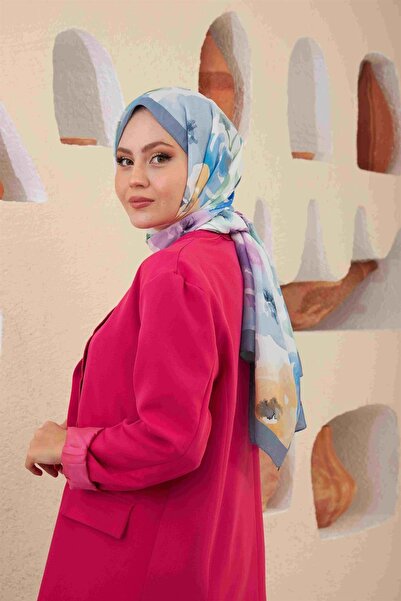 İpekhan Comfort Flowers Şal Lavanta Mavi 3027-10