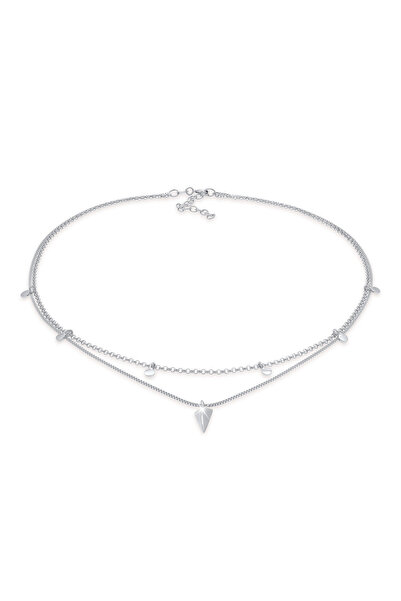 ELLI Halskette Damen Choker Layer Disc Triangle Geo aus 925er Sterlingsilber ...