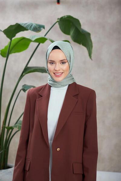 İpekhan Model Novvela șal jacquard mătăsos verde mare 9008-25