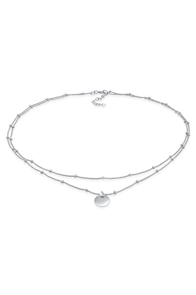 ELLI Halskette Damen Choker Satellitenkette Layer Plättchen Anhänger Basic au...