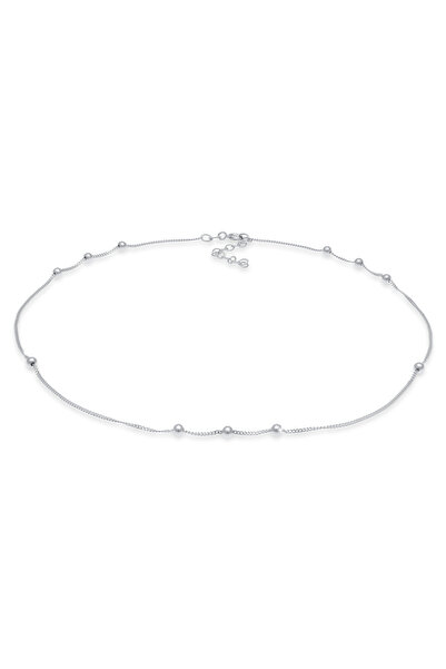 ELLI Halskette für Damen, Choker mit Panzerkette und Kugeln, minimalistischer...