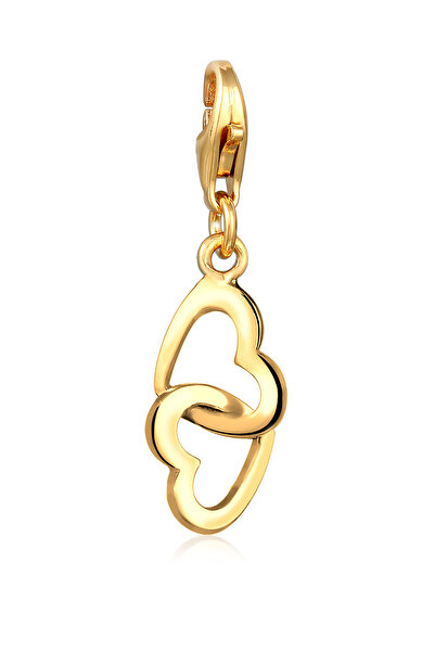 ELLI Charms Damenanhänger „Double Hearts Bond“ aus 925er Sterlingsilber