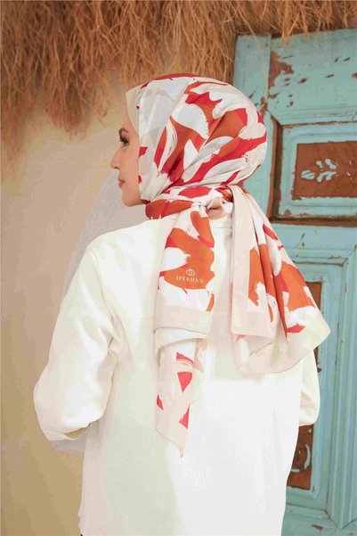 İpekhan Comfort Arya Shawl Cream Red 3028-09