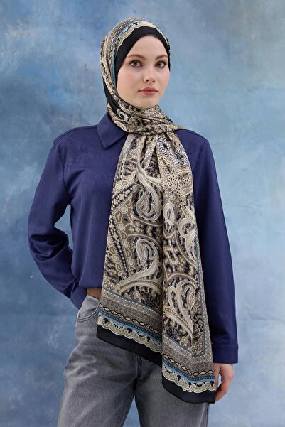 İpekhan Şal indian din voal negru maro - 5005-08