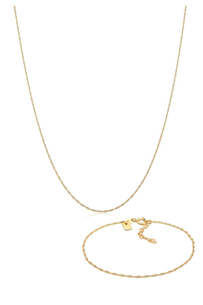 KUZZOI Schmuckset für Herren Links Basic Set Twisted aus 925er Sterlingsilber