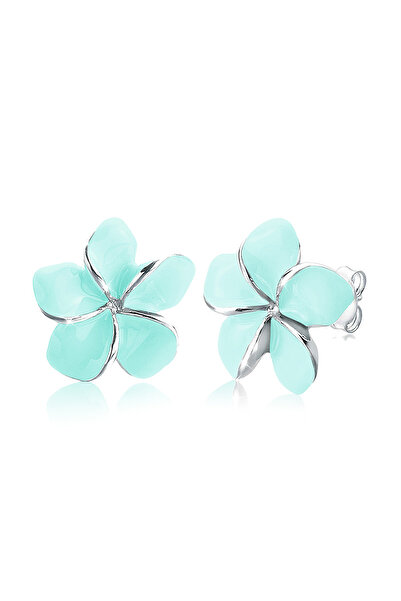 ELLI Ohrringe Frangipani-Blume Mint Emaille 925 Sterlingsilber
