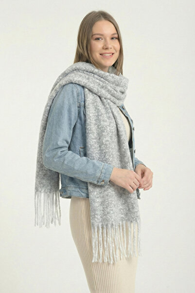 robanu Γκρι καρό σάλι με απαλή υφή |   Ζεστό, απαλό και κομψό κασκόλ σάλι