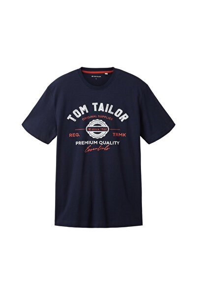 Tom Tailor T-Shirt Kurzarmshirt mit Rundhalsausschnitt und Logoprint