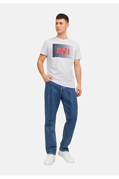 Jack & Jones Rundhalsausschnitt und Etikett Baskılı T-Shirt CORP Kurzarmshirt