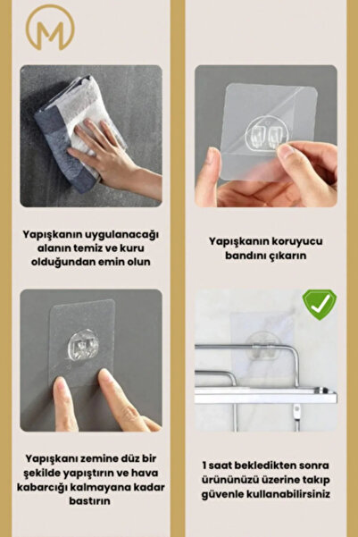 MultiStore Yapışkanlı Banyo Düzenleyici 2 Adet Banyo Rafı Şampuanlık Sabunluk Mat Siyah Duş Askısı Rafı