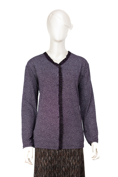 Oppland Жіноча бавовняна віскозна тканина для блузки з лінійним візерунком, V...