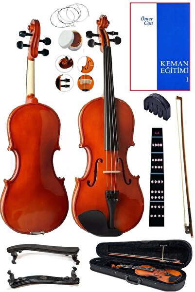Strada Keman 4/4 Tam Boy Parlak Ömer Can Metot -Yastık -Susturucu-Nota Yerler...