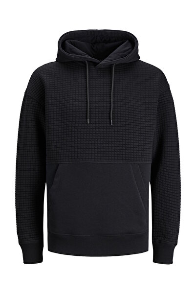 Jack & Jones Kapuzenpullover Schwarz Struktur Kapuzenpullover