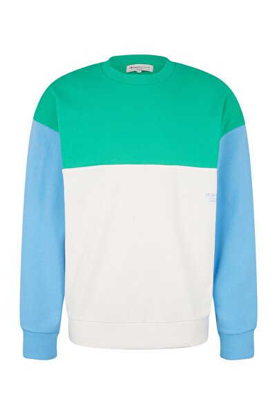 Tom Tailor Sweatshirt Pullover ohne Kapuze mit Color-Block