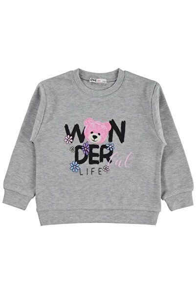 Civil Girls Hanorac cu imprimeu Wonderful Life pentru copii de 2-5 ani - Gri ...