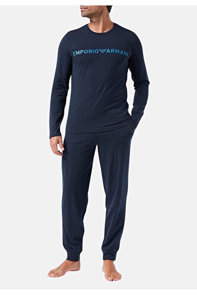 Emporio Armani Bio-Baumwolle und Megalogo des Schlafanzug-Pyjamas