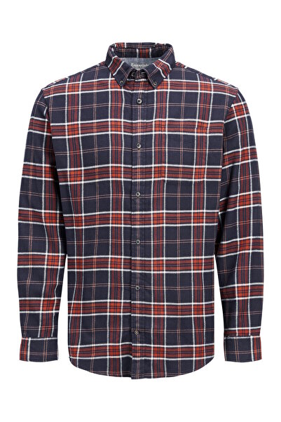 Jack & Jones Hemd Classic Langarmhemd halbe Knopfleiste